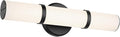 Kichler Rosh 18" LED Small Bath Bar with White Glass in Black, Modern Minimalist Vanity Light Fixture for Bathroom Mirror, Dimmable 5 CCT Selectable (18" W x 5" H), 55187BKLED