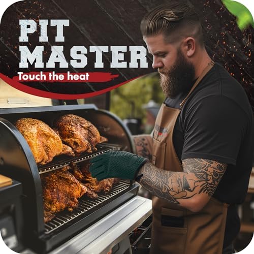 KITCHEN PERFECTION S Silicone Smoker BBQ Gloves - Heat Resistant Oven Mitts
