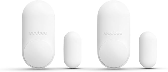 ecobee Smart Sensor for Doors & Windows 2 Pack - Wifi Contact Sensor for Home Security, Energy Savings - Compatible with Smart Thermostats - Temperature sensor, white