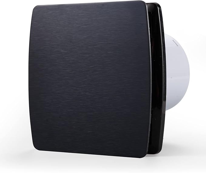 Zeyzer Black Bathroom Fan 110 CFM 1.0 Sone 5.9" Duct Square Ceiling or Wall Mount Ventilation Exhaust Fan for Bathroom/Corridor/Office/Laundry Room/SHop