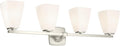 Kichler Marant 33.25" 4-Light Bathroom Vanity Light Fixture with Opal Glass in Brushed Nickel for Modern Powder Room Over Mirror (33.25 in W x 9.5 in H), 55217NI
