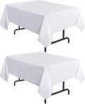 sancua 2 Pack White Tablecloth 54 x 54 Inch, Stain and Wrinkle Resistant Square Table Cloth - Washable Polyester Table Cover for Dining Tables, Buffet Parties and Camping
