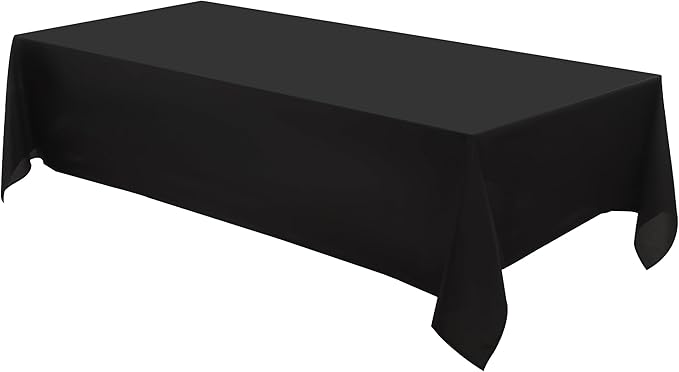 Rectangle Tablecloths 60x84 Inch 1 Pack Black Tablecloth Washable Decorative Linen Polyester Table Cloths for Dining Table Banquets Buffet Parties and Wedding