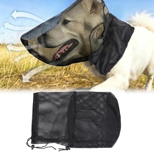 Foxtail Mask for Dogs, Field Net Guard Dog Foxtail Protection Hood for Dogs Prevent Foxtails Thorns Rocks Insects, Lightweight Adjustable Dog Face Guard for Hiking, Outdoor Adventures (M)
