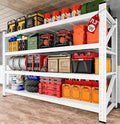71.3" Wide Heavy Duty Garage Shelving Units,5000LBS Deep Storage Shelves,White Metal Garage Shelves,Steel Shelf,Large Storage Rack,Industrial Shelving for Shop,Warehouse,Basement,71.3"W x 24"D x 70"H
