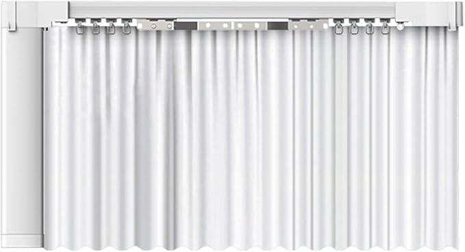 Rechargeable Motorized Curtain Tracks,Remote Control Smart Motorized Curtain Rail, Smart Curtain Opener Curtain Rod Compatible with Alexa Google Home (WiFi Motor—2M (78.7in) Track)