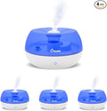 Crane Personal Ultrasonic Cool Mist Humidifier, for Home Bedroom Hotels Travel and Office, 0.2 Gallon, Filter Free, Blue and White (Pack of 4)