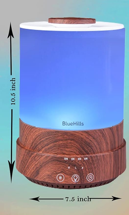 BlueHills Premium Set of Two Large 2500 ML and 4000 ML XL Essential Oil Diffusers Humidifier Combo for Large Room Home with Décor LED Lights Great Gift – Value Pack of Dark Wood Grain