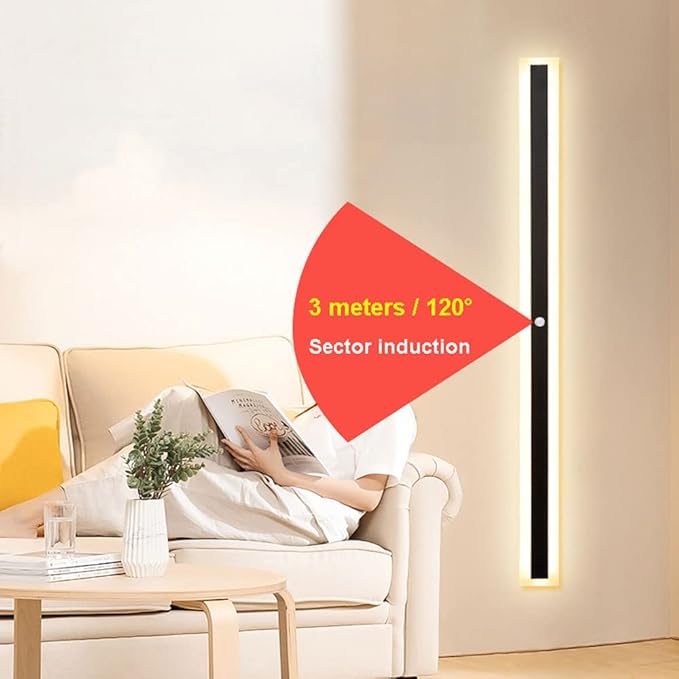 Indoor Linear LED Wall Lamp with Motion Sensor - Ideal for Hallway & Bedroom s