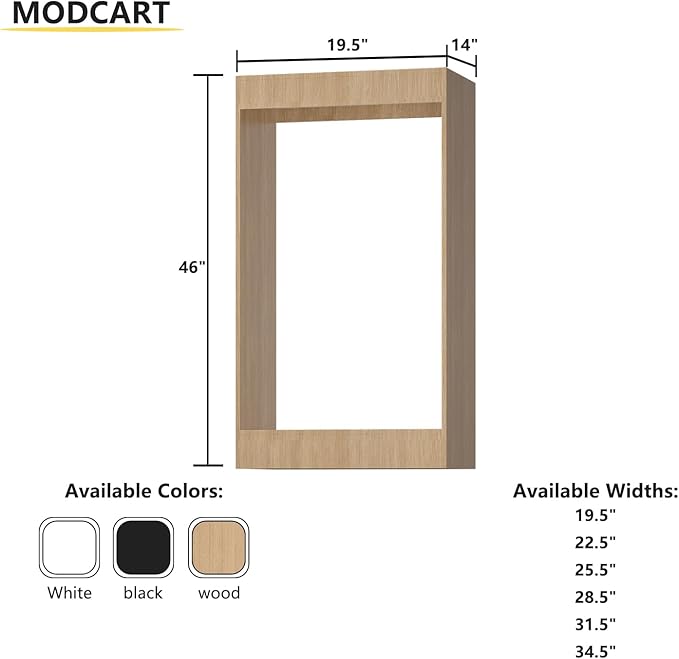 Double Hanging Closet Unit, Modular Closet System, Wood Closet System Organizer with Storage for Walk In Closets, Clothing Rack Wardrobe Closet for Hanging Clothes, Bedroom, Wood, 19.5"W