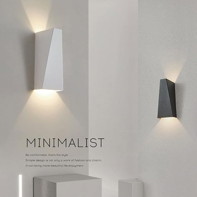 Modern Wall Light LED Sconce Up Down Metal Wall Spot Lamp, Indoor Lighting Fixtures Bedside Night Lamps for Living Room Bedroom Hallway Home Decorative Wall Wash Lights (Color : Black-3000K)