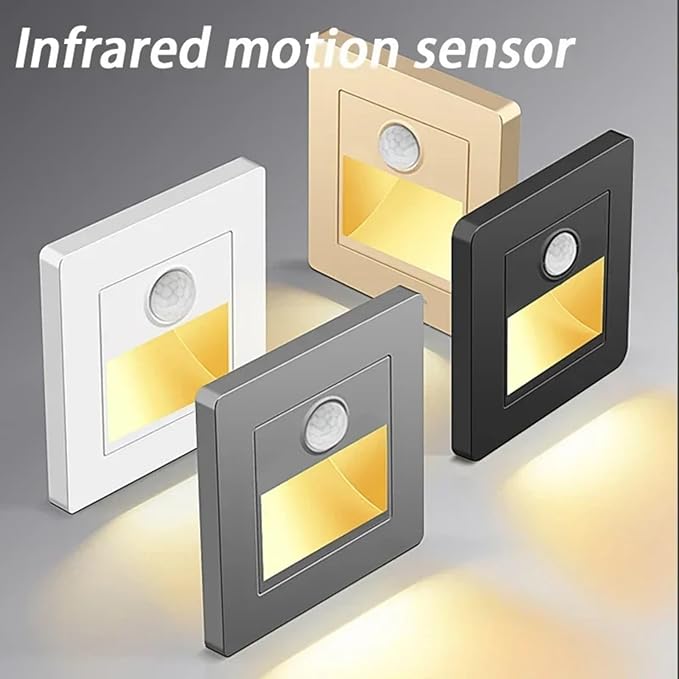 10 Pack Recessed Motion Sensor Light Indoor Outdoor Step Light Lamp Sensor Intelligent Wall Light for Hallway, Kitchen, Hallway, Bedroom, Bathroom, Stairs