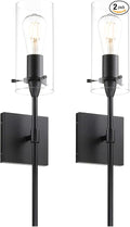 XiNBEi Lighting Black Wall Sconces Set of Two, Modern Industrial 1 Light Bathroom Sconce Indoor Wall Lights for Bathroom Hallway Kitchen & Living Room