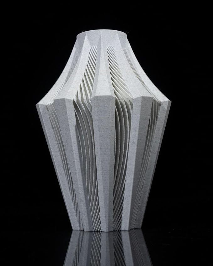 Aether Gray Vase – Modern Architectural Design | Eco-Friendly Home Decor (Primary color:Compatible with White;)