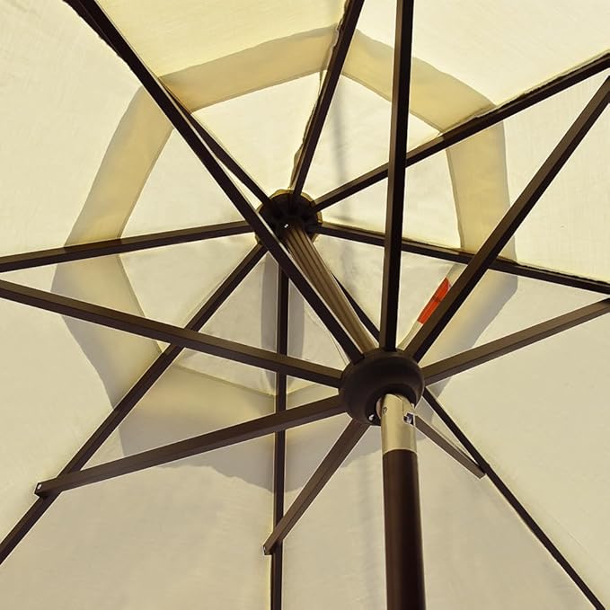 EliteShade USA 10-Year-Non-Fading 10Ft Market Umbrella Patio Umbrella Outdoor Table Umbrella with Ventilation, Natural