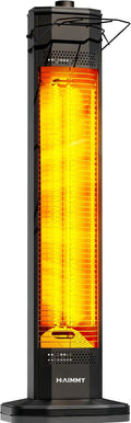 Outdoor Electric Patio Heater, Haimmy 34- inch Outdoor Electric Patio Heater, 1500W Instant Heating, 3 Heat Levels, Tip-Over & Overheat Protection, IPX5 Waterproof Tower Space Heater