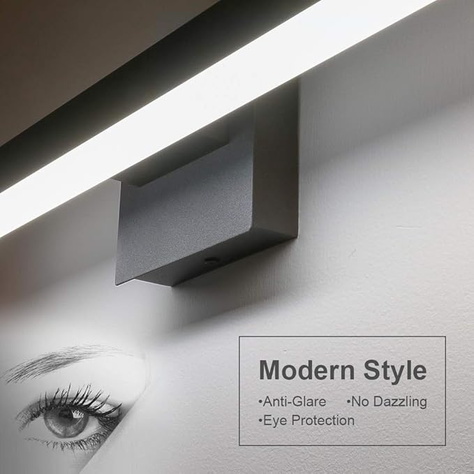 Aipsun 31.5in/26W Modern Black Vanity Light LED Bathroom Vanity Light Fixtures Wall Light for Bathroom (White Light 6000K)