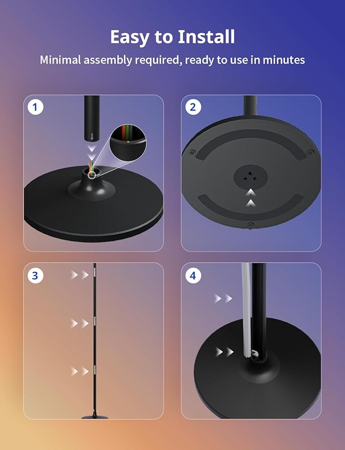 Ailofy Corner Floor Lamp, Corner Lamp Compatible with Alexa & Google Assistant, 16 Million DIY Colors, Sync with Music, App Control, Timer Setting, LED Floor Lamp for Living Room and Bedroom, Black