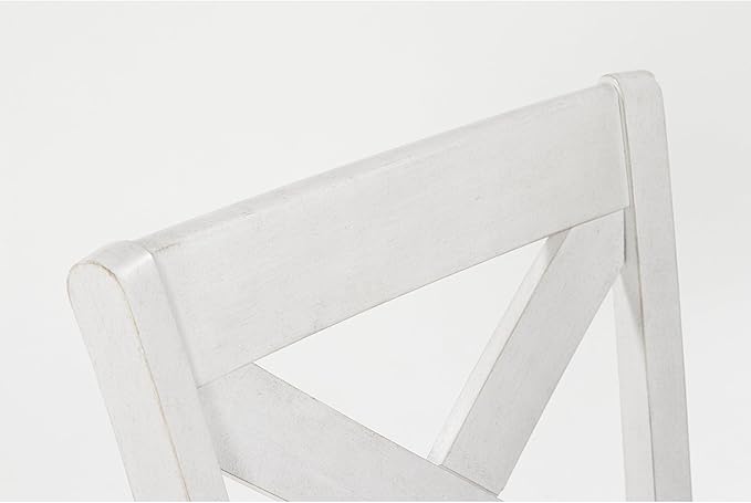 Signature Design by Ashley Robbinsdale Casual Upholstered Solid Wood Dining Chair with Nailhead Trim, Set of 2, White & Light Gray