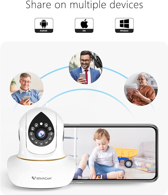 VSTARCAM Interactive Pet Camera with Dual WiFi Antennas, 360° Pan-Tilt, 2K Dog & Cat Camera with Phone APP, 2.4GHz WiFi, IR Night Vision, Motion Detection, 2-Way Audio, Dog Cameras for Pet Monitoring