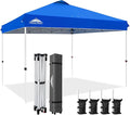 EAGLE PEAK Pop Up Canopy Tent with Wheeled Carry Bag, 8 Stakes, 4 Ropes, 4 Weight Bags, Easy Set Up Tent Canopy, 12x12 ft, 144sqft of Shade, Blue
