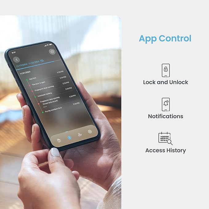 Lockly Secure Pro (2025 Latest Version), Smart Lock with Built-in Wi-Fi, New-Gen Fingerprint Door Lock, Keyless Entry Deadbolt, PIN Genie Keypad, Auto Lock, App Remote Control, Easy Installation
