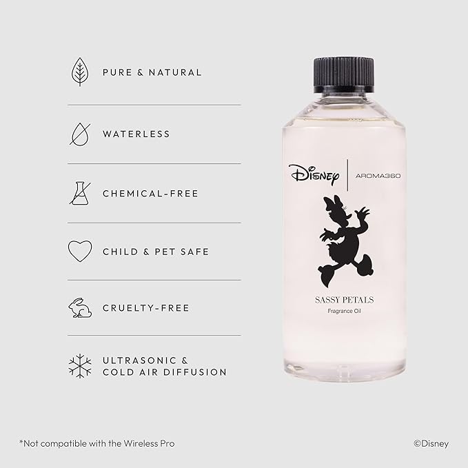 Aroma360 | Disney | Sassy Petals Fragrance Oil Blend | Daisy Duck | Luxury Aromatherapy Scent Diffuser Oil | Bergamot, Rose and Amber 16.9 fl oz, 500 mL