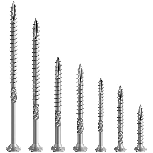 #8 * 2" 304 Stainless Steel Deck Screws, (348pcs) 2 lbs.Exterior Wood Screws, Rust Resistant epoxy Coated, Bronze, T20 Star Bit