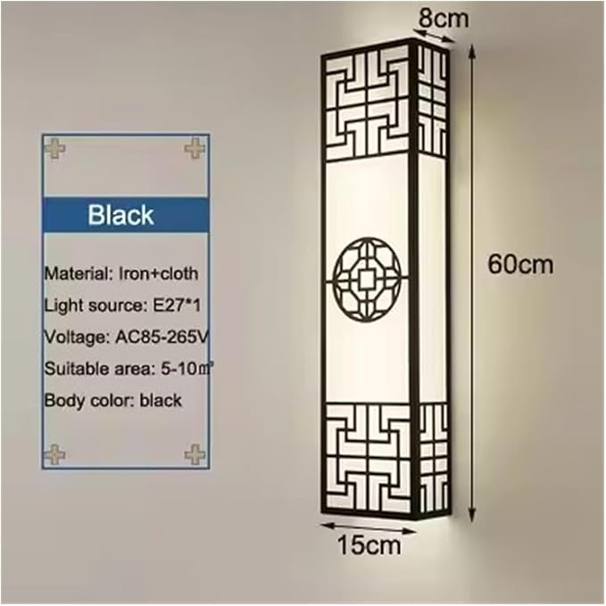 Chinese Style Bedroom Wall Lamp Strip Shaped Zen Background Wall Bedside Lamp Living Room Hallway Stairs Hotel Lighting,Wall Lamp