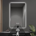 Black LED Mirror for Bathroom, 32"x24" Smart Bathroom Mirror with Lights, Motion Sensor, Anti-Fog, Stepless Dimmable & 3-Color, Backlit Wall Mirror, Rounded Corner, CRI≥93, UL-Listed