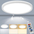 LEZOE 24W Motion Sensor LED Ceiling Light dimmable with Remote, 2400lm 12Inch 3000K/4000K/6500K Flush Mount Ceiling Lighting Fixture, Radar Sensor Lamp for Hallway Laundry Porch Stair Closet White