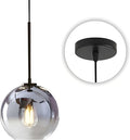 KCO Lighting Modern Black Globe Pendant Light Mercury Glass Ceiling Pendant Light Mid Century Silver Kitchen Pendant Lighting Over Island Dining Room Light Fixtures Over Table