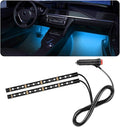 povtii Car LED Strip Light, 24 LED RGB Auto Under Dash Interior Atmosphere Lights, Cigarette Lighter Decorative Lamp Ambient Night Light, Universal Lighting Kit Car Accessories (Ice Blue)
