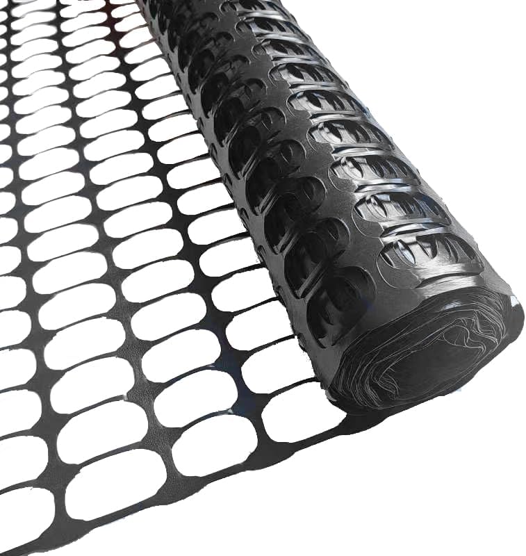 PotatoLife 4'x100' Plastic Mesh Fence Extra Strength with Zip Ties, Black