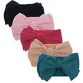 KIDOCHEESE Hairband, Baby Girl Bows Nylon Headbands with Bows, Handmade Hairbands Elastics Hair Accessories for Newborn Infant Toddlers Kids, 5 Pcs(KK69-01)