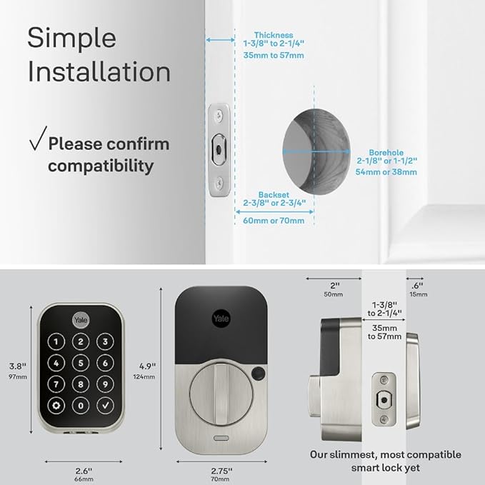 Yale Assure Lock 2 Touch Deadbolt, Oil Rubbed Bronze Keyless Entry Door Lock with Touch Digital Keypad and Fingerprint Scanner, (No Wi-Fi), YRD450-F-BLE-0BP