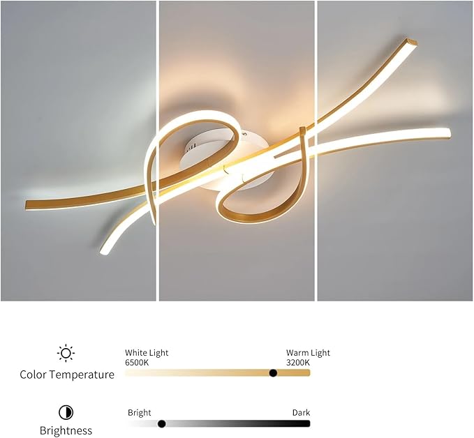 Modern LED Ceiling Light Smart Home Led Pendent Light Living Room Bedroom Study Room Hanging Light Black/Gold Art Decoration Chandelier,for Bedroom