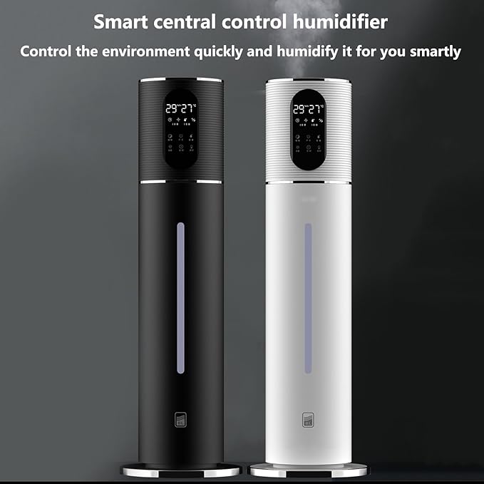 Floor-Standing Air Humidifier for Home Living Room and Bedroom with Water Pump Smart WiFi Humidifier Large Capacity Large Mist Volume UV Purification Atomizer(White)