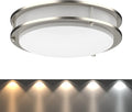 DYMOND LED Ceiling Light Flush Mount Dimmable Adjustable Lighting from Warm White to Daylight 2700K 3000K 3500K 4000K 5000K 5 in 1 Selectable CCT (Brushed Nickel, 10 Inch)