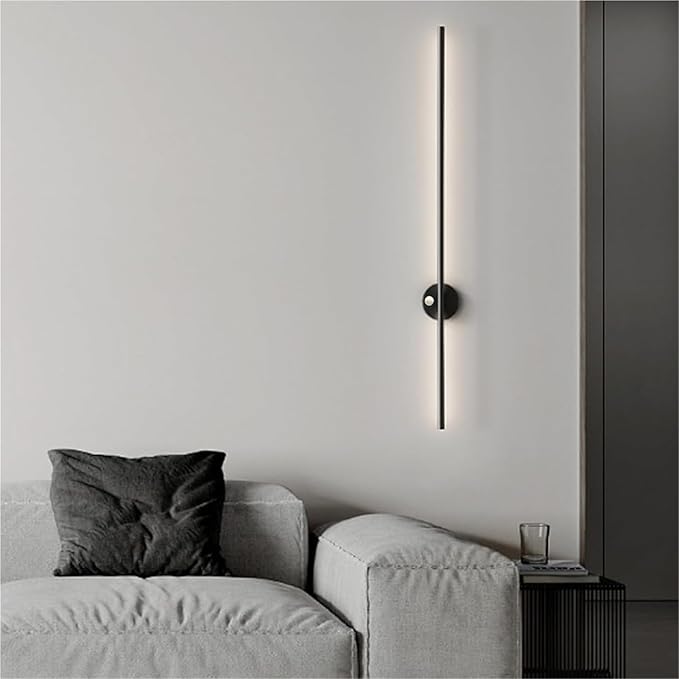 LED Long Strip Wall Lights with Motion Sensor Wall Lamp 3000K/4000K/6000K Wall Modern Simple Aluminum Mounted Indoor Bedside Decoration Light Living Room(Gold Warm Light,120cm)