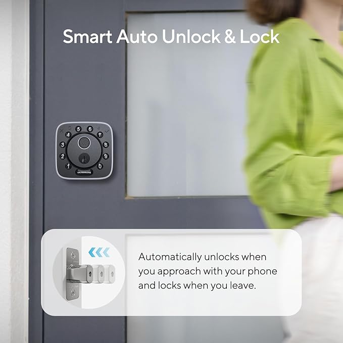 ULTRALOQ 2025 Upgrade Bolt Fingerprint Matter Smart Lock, Fingerprint Keyless Entry Door Lock, Works with Apple Home, Alexa, Google, SmartThings, IFTTT, Built in Matter Over Thread, BHMA Grade AAA