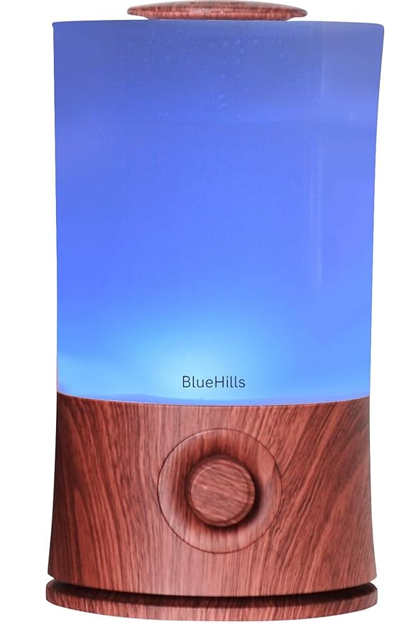 BlueHills Premium Large 4000 ML, 2000 ML, and 3000 ML XL Essential Oil Diffusers Humidifier Combo Set of 3 for Large Room Home with Décor LED Lights Great Gift –Dark Wood Grain and White Diffuser.