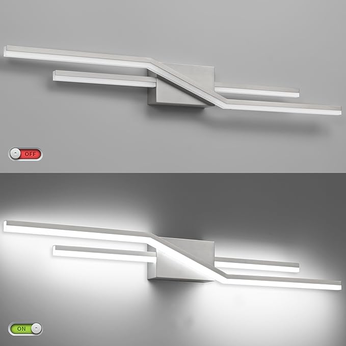 SOLFART 40 Inch Bathroom Light Fixtures Vanity Lights Over Mirror Brushed Nickel LED Light Fixtures Vanity Lights for Bathroom DIM
