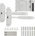 2PCS Automatic Door Closer Safety Spring Door Closers, 4-1/2"or 3-1/2” Adjustable Closing Door Hinge Black & White Door Closer Auto for Self-Closing, Residential, Commercial (White)