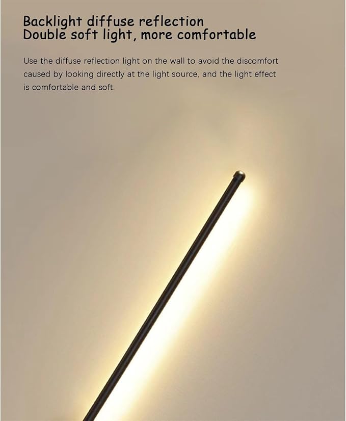 LED Long Strip Wall Lights with Motion Sensor Lamp 3000K/4000K/6000K Lighting Modern Simple Aluminum Mounted Indoor Bedside Decoration Light Living Room(Black White Light,80cm)
