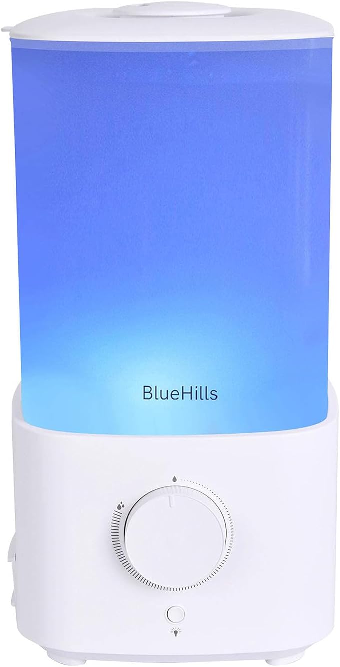 BlueHills Premium Set of Two Large 2000 ML and 2300 ML XL Essential Oil Diffusers Humidifier Combo for Large Room Home with Décor LED Lights Great Gift – Value Pack of White Wood Grain and White