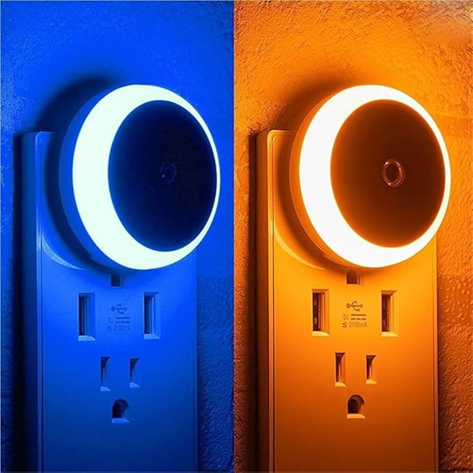 LED Night Light in Dusk to Dawn Smart Sensor Auto Dim Into Wall Night Lamp for Bathroom Hallway Kitchen Stairway Bedroom(1pc White Light)