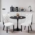 SoarFlash Kitchen Table and Chairs for 2, 24" Dining Table Set for 2 with Velvet Upholstered Chairs, 3 Piece Round Kitchen Table Set, Dining Room Table Set for Small Space, Apartment