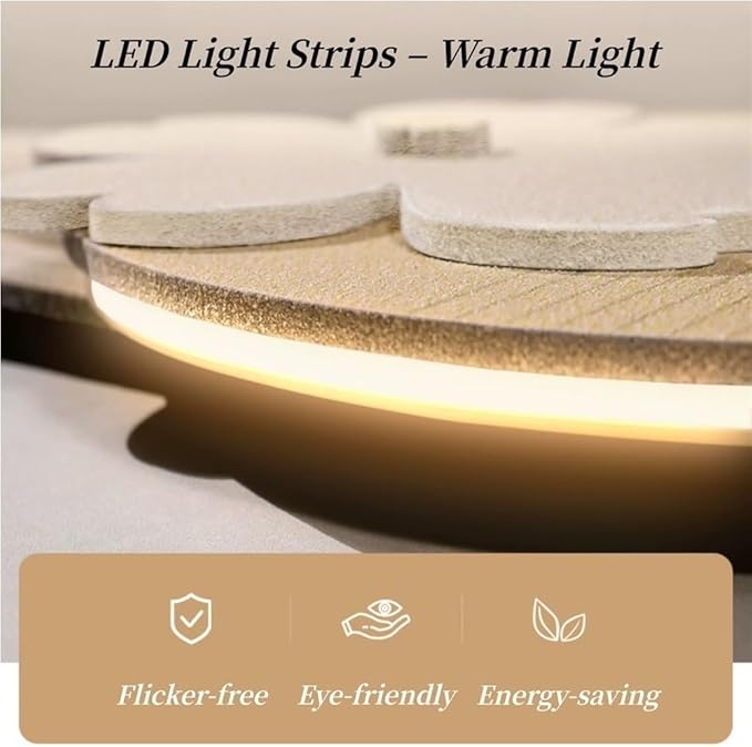 3D Sandstone Texture LED Wall Art with Vase, Plug-in Auspicious Modern Meditation Wall Hanging Sculpture, Minimalism Artwork Decor for Living Room Bedroom Meditation Space(B,100x33cm)