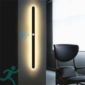 Modern LED Wall Sconce with Motion Sensor Interior Acrylic Black Wall Lamp Indoor Minimalist Long Wall Light Inside Lighting Fixtures for Living Room Bathroom Front Door Bedroom (180CM,Warm Light)